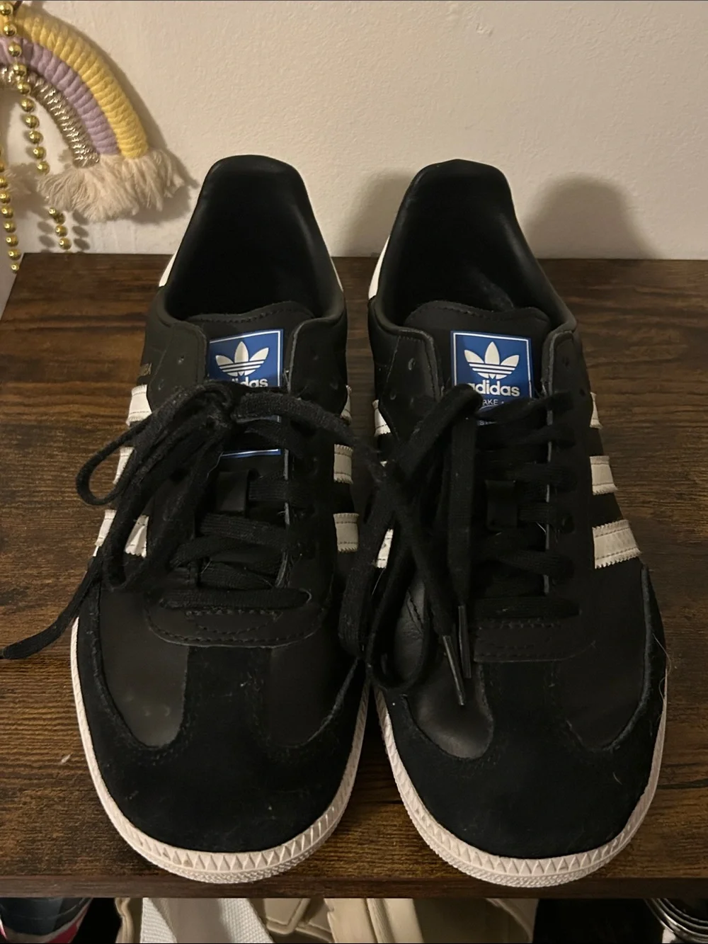 adidas Black Sneakers with White Stripes